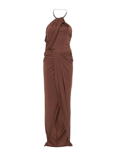 Amen Long Dress In Brown
