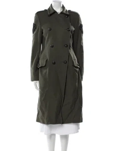 Pre-owned Amen Virgin Wool Trench Coat In Green