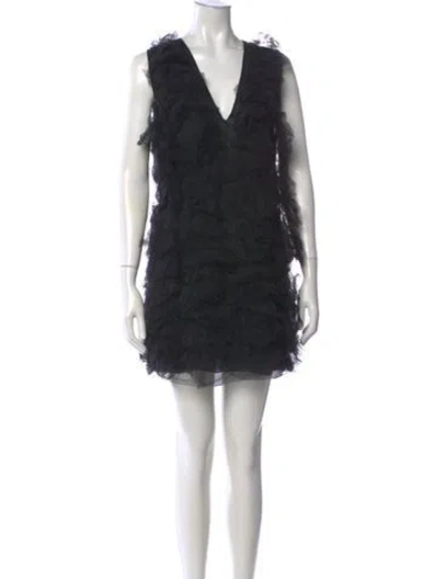 Pre-owned Amen V-neck Mini Dress In Black