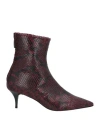 Amen Woman Ankle Boots Burgundy Size 8 Leather In Red