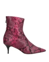 Amen Woman Ankle Boots Fuchsia Size 9 Soft Leather In Pink