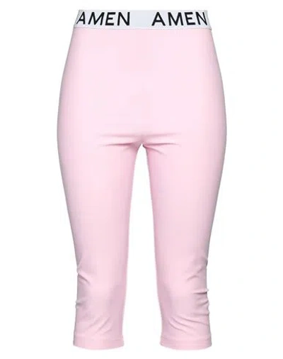 Amen Woman Leggings Light Pink Size L Polyamide, Elastane, Polyester