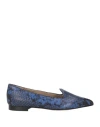 Amen Woman Loafers Blue Size 7 Soft Leather In Blue