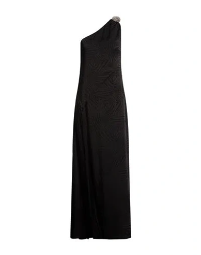 Amen Woman Maxi Dress Black Size 10 Acetate, Silk