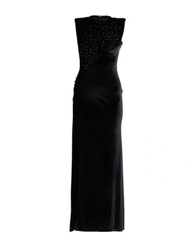 Amen Woman Maxi Dress Black Size 8 Polyester, Elastane