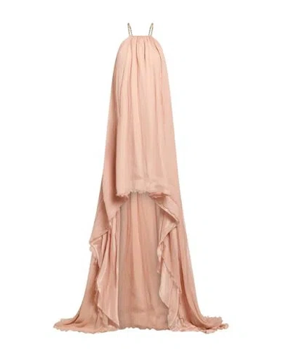 Amen Woman Maxi Dress Blush Size 6 Silk In Pink