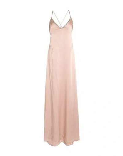 Amen Woman Maxi Dress Blush Size 8 Acetate, Silk In Pink