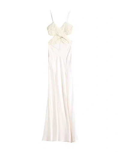 Amen Woman Maxi Dress Ivory Size 8 Acetate, Viscose, Polyester In White