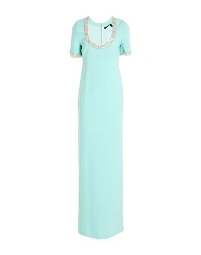 Amen Woman Maxi Dress Light Green Size 10 Polyester, Glass, Plastic
