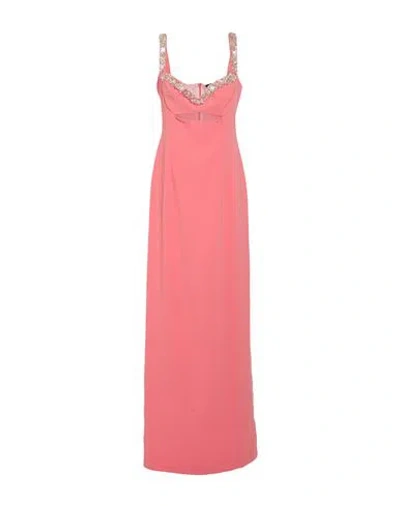 Amen Woman Maxi Dress Salmon Pink Size 4 Polyester, Glass, Pvc - Polyvinyl Chloride
