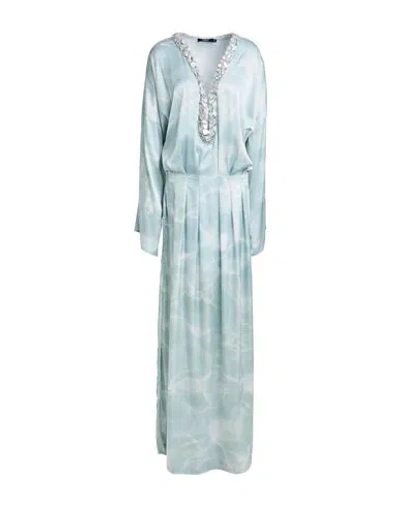 Amen Woman Maxi Dress Sky Blue Size 8 Polyester, Elastane, Glass