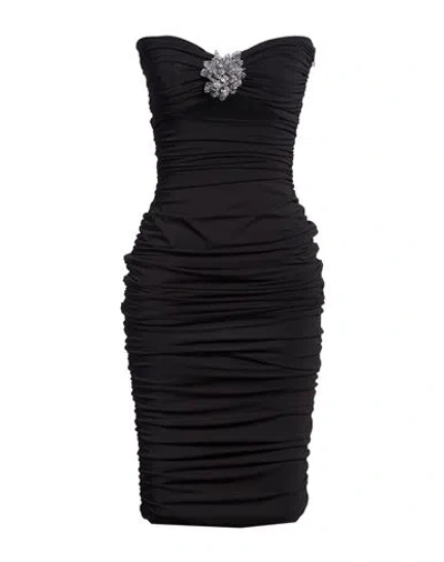 Amen Woman Midi Dress Black Size 4 Acetate, Polyamide, Elastane