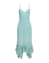 Amen Woman Midi Dress Turquoise Size 8 Cotton, Polyamide In Blue