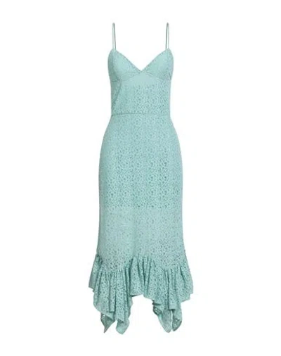 Amen Woman Midi Dress Turquoise Size 8 Cotton, Polyamide In Blue