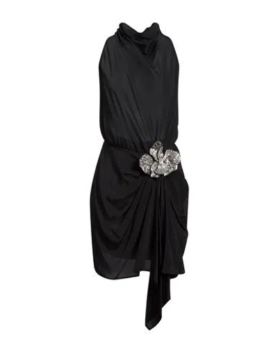 Amen Woman Mini Dress Black Size 10 Acrylic, Silk, Elastane