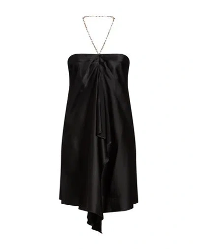 Amen Woman Mini Dress Black Size 10 Acrylic, Viscose, Elastane