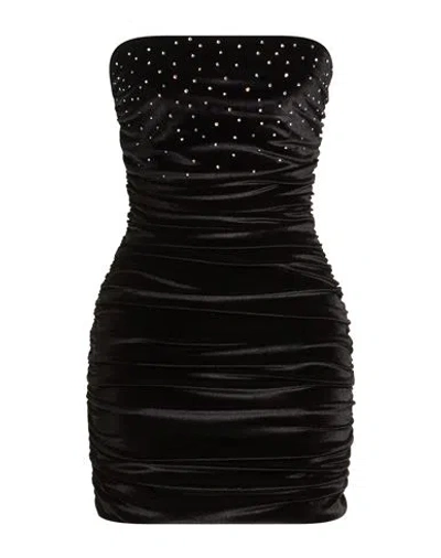 Amen Woman Mini Dress Black Size 10 Polyester, Elastane, Glass