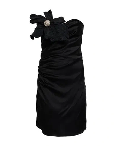 Amen Woman Mini Dress Black Size 4 Acetate, Silk