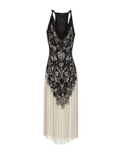 Amen Woman Maxi Dress Black Size 6 Viscose, Glass, Pvc - Polyvinyl Chloride