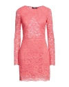 Amen Woman Mini Dress Coral Size 8 Polyamide, Viscose In Red