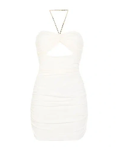 Amen Woman Mini Dress Cream Size 8 Acetate, Polyamide, Elastane In White