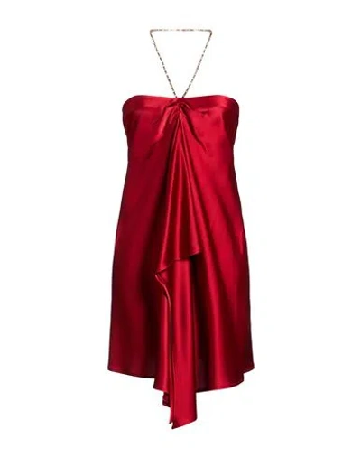 Amen Woman Mini Dress Red Size 12 Acrylic, Viscose, Elastane
