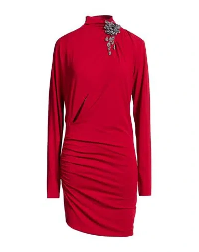 Amen Woman Mini Dress Red Size 6 Acetate, Polyamide, Elastane, Glass