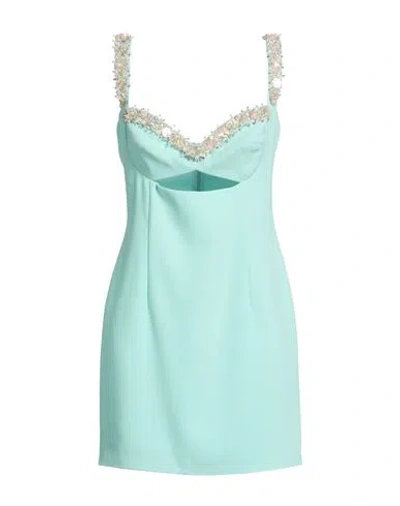 Amen Woman Mini Dress Turquoise Size 10 Polyester In Blue