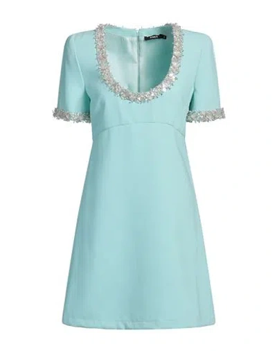 Amen Woman Mini Dress Turquoise Size 10 Polyester In Blue