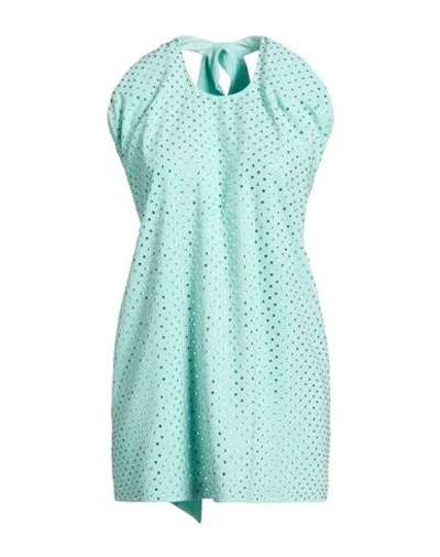 Amen Woman Mini Dress Turquoise Size 14 Polyester In Blue