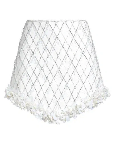 Amen Woman Mini Skirt White Size 10 Polyester