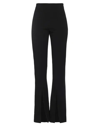 Amen Woman Pants Black Size 12 Polyester, Viscose, Elastane