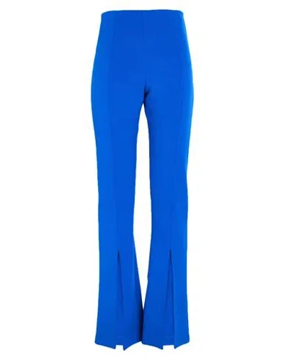 Amen Woman Pants Bright Blue Size 8 Polyester, Viscose, Elastane