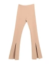 Amen Woman Pants Camel Size 12 Polyester, Viscose, Elastane In Beige