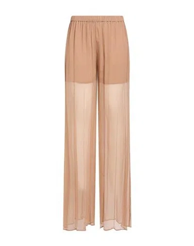 Amen Woman Pants Light Brown Size 10 Silk In Multi