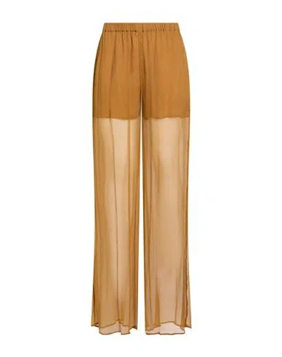 Amen Woman Pants Mustard Size 10 Silk In Multi
