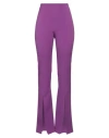 Amen Woman Pants Purple Size 10 Polyester, Viscose, Elastane