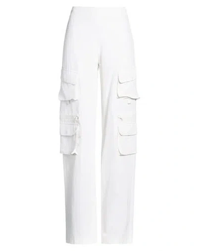 Amen Woman Pants White Size 8 Acetate, Viscose