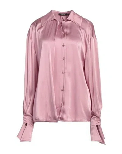 Amen Woman Shirt Antique Rose Size 6 Acetate, Silk In Pink