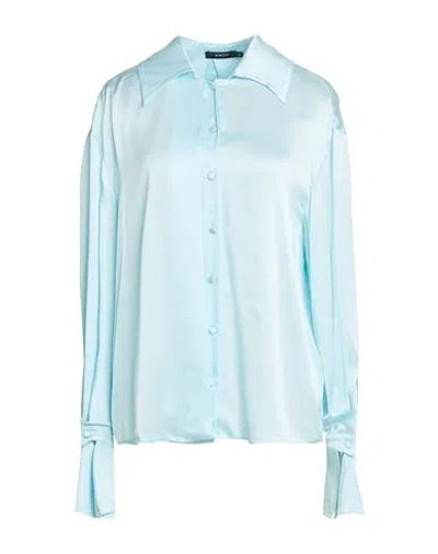 Amen Woman Shirt Sky Blue Size 10 Acetate, Silk