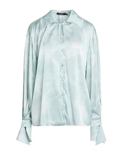 Amen Woman Shirt Sky Blue Size 12 Polyester, Elastane
