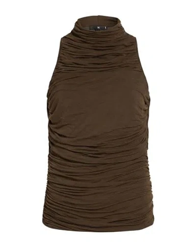 Amen Woman Top Chocolate Brown Size 10 Viscose, Polyamide, Cashmere, Elastane