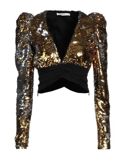 Amen Woman Top Gold Size 8 Polyester, Acetate, Viscose