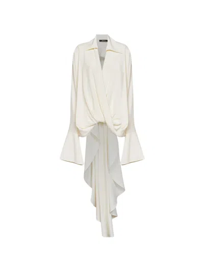 Amen Wrap-front Asymmetric Shirt In White