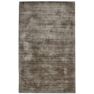 Amer Rugs Affinity Londyn Contemporary Abstract Solid Hand-woven 100% Art Silk Area Rug In Brown