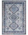 Amer Rugs Alaska Machine-washable Vintage Medallion Power-loomed Rug In Blue