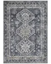 Amer Rugs Alaska Machine-washable Vintage Medallion Power-loomed Rug In Black