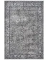 Amer Rugs Alaska Machine-washable Vintage Medallion Power-loomed Rug In Gray