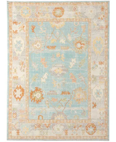 Amer Rugs Bohemian Bhm-3 Aqua And Beige 5'1" X 7'6" Outdoor Area Rug