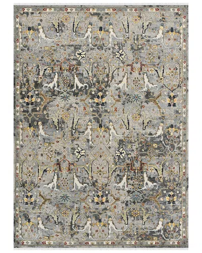 Amer Rugs Bristol Classic Bordered Hand-knotted Wool Rug In Gray